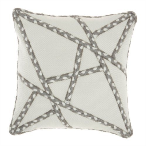 Mina Victory Woven Braided Geometric Indoor Outdoor Throw Pillow