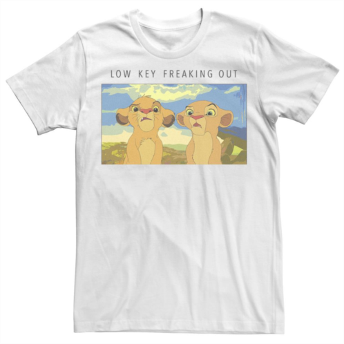 Licensed Character Big & Tall Disney The Lion King Simba Nala Low Key Freaking Out Meme Tee