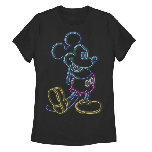 Licensed Character Juniors Disney Mickey Neon Outline Tee