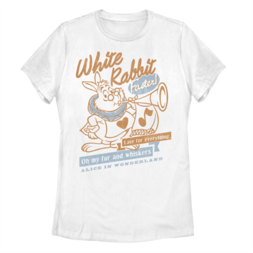 Licensed Character Juniors ⓒDisney Alice In Wonderland White Rabbit Graphic Tee