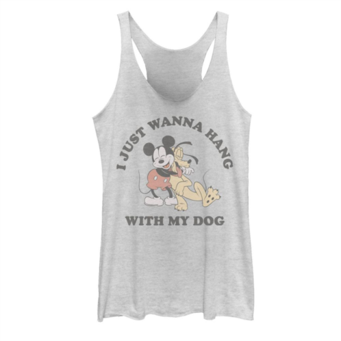 Licensed Character Juniors Disneys Mickey Mouse & Pluto Hang With My Dog Tank Top