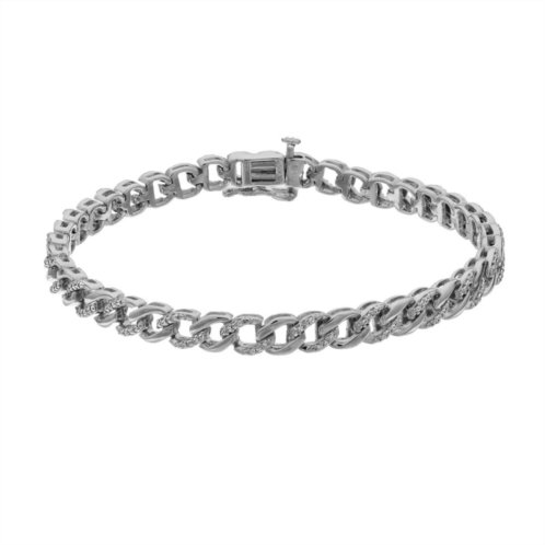 Simply Vera Vera Wang Sterling Silver 1/4 Carat T.W. Diamond Link Bracelet