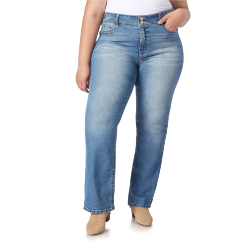 Juniors Plus Size WallFlower Insta Stretch Luscious Curvy Bling Bootcut Jeans