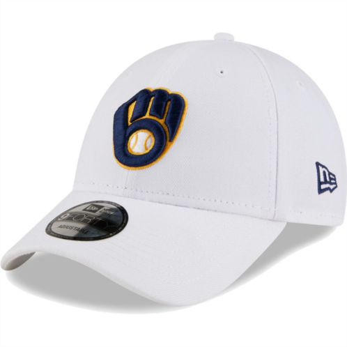 Mens New Era White Milwaukee Brewers League II 9FORTY Adjustable Hat