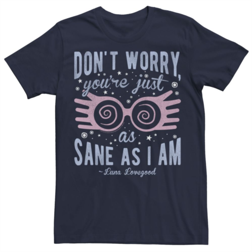 Licensed Character Big & Tall Harry Potter Luna Dont Worry Youre Just As Sane As I Am Quote Tee