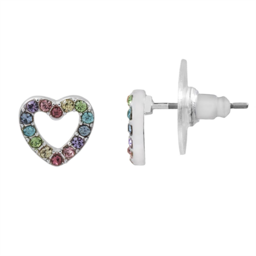 LC Lauren Conrad Rainbow Heart Button Earrings