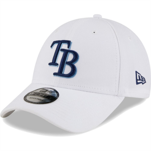 Mens New Era White Tampa Bay Rays League II 9FORTY Adjustable Hat