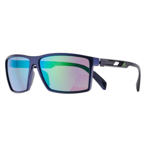 Mens adidas Thin Rectangular Sport Frame Mirrored Sunglasses