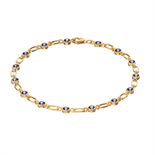 Kristen Kesho Sterling Silver Lab-Created Sapphire Tennis Bracelet