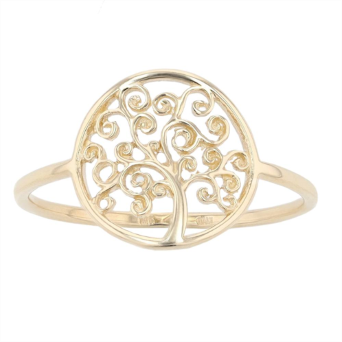 Au Naturale 14k Yellow Gold Tree of Life Ring