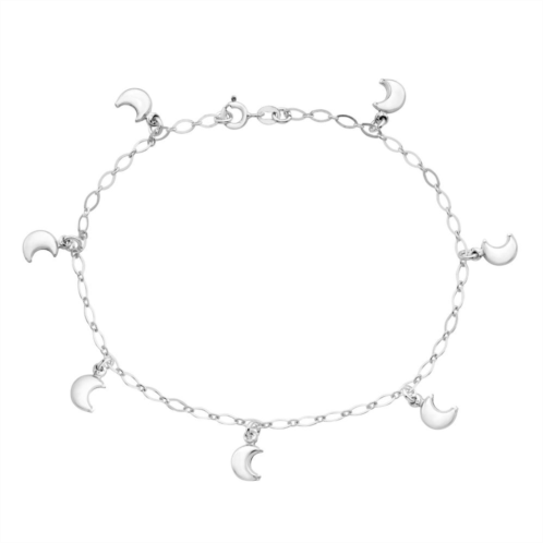 A&M Sterling Silver Moon Anklet