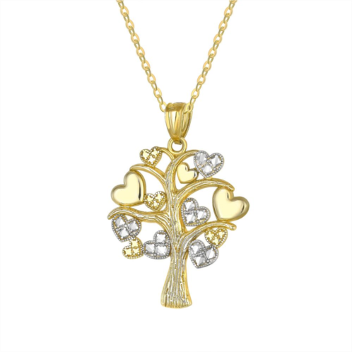 Taylor Grace Two Tone Heart Tree Of Life Pendant Necklace