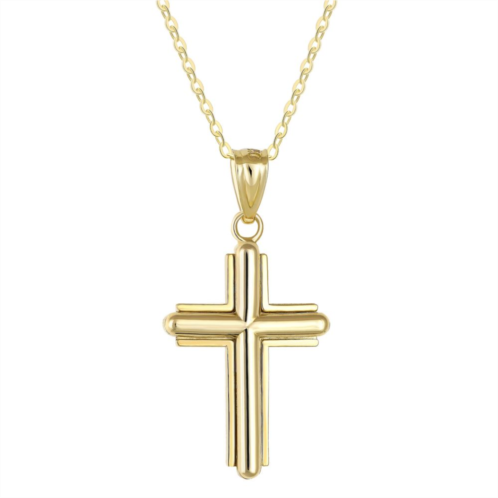 Taylor Grace 10k Gold Beveled Cross Pendant Necklace