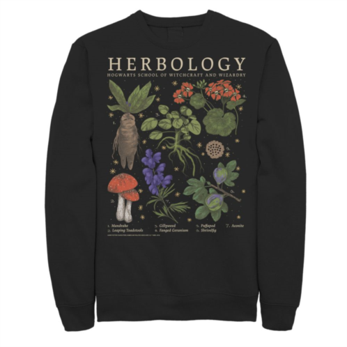 Mens Harry Potter Herbology Herb Refernce Grid Sweatshirt