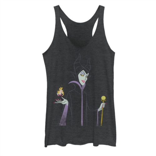 Licensed Character Juniors ⓒDisney Sleeping Beauty Maleficent With Staff & Aurora Flame Graphic Tank Top