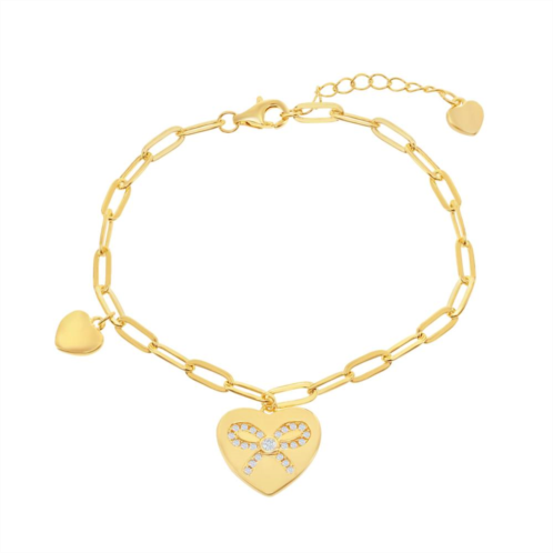 Unbranded 14k Gold Over Sterling Silver Heart Bracelet