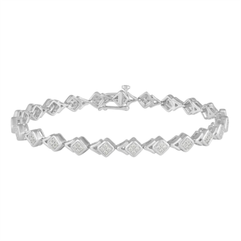 Royal Aura Sterling Silver 3/4 Carat T.W. Diamond Tennis Bracelet