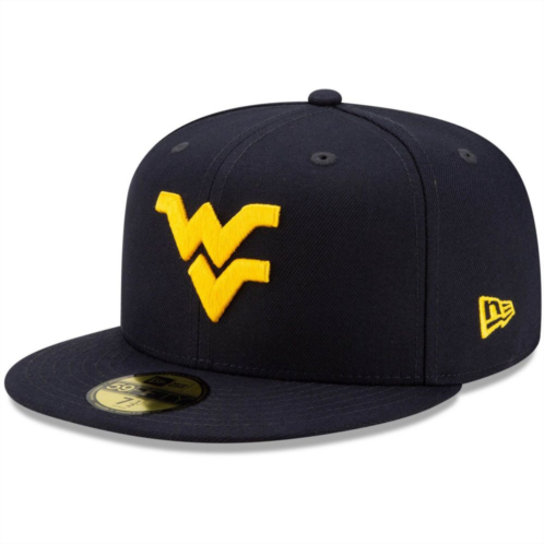 Mens New Era Navy West Virginia Mountaineers Basic 59FIFTY Team Fitted Hat