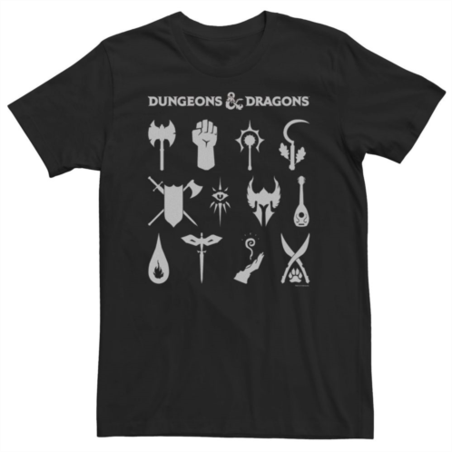 Licensed Character Big & Tall Dungeons & Dragons Classes Icons Tee