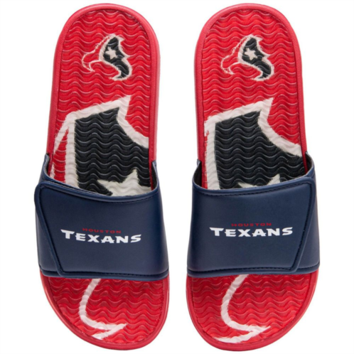 Mens FOCO Houston Texans Wordmark Gel Slide Sandals