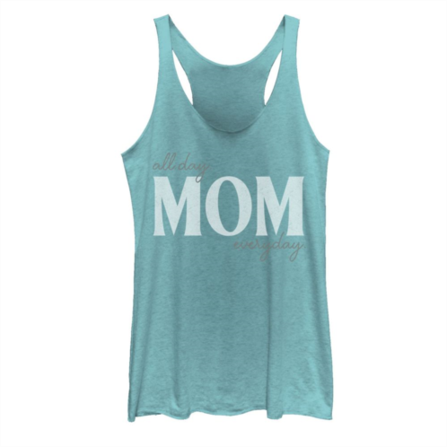Unbranded Juniors Mom All day, Everyday Faded Text Graphic Tank Top