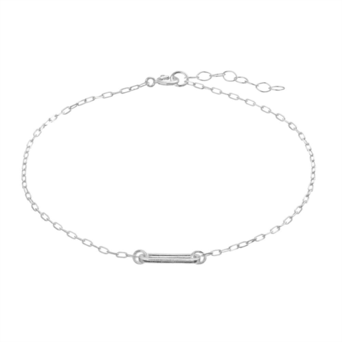 Aleure Precioso Sterling Silver Paper Clip Chain Anklet