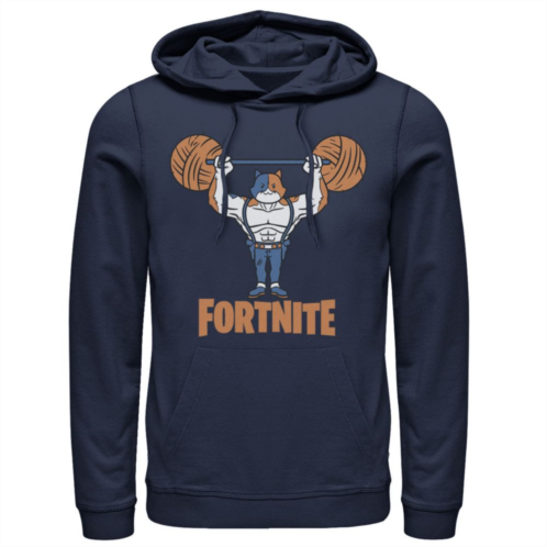 Licensed Character Mens Fortnite Meowscles Yarn Work Out Logo Hoodie