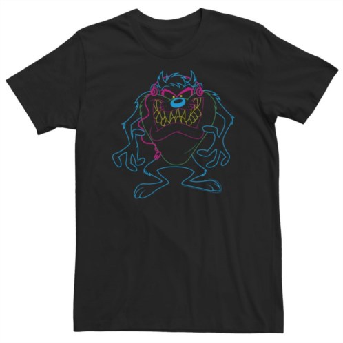 Licensed Character Big & Tall Looney Tunes Taz Neon Outline Tee