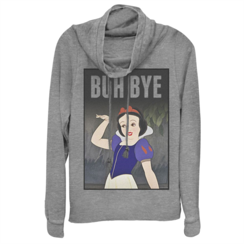 Licensed Character Disneys Snow White Buh Bye Poster Juniors Cowlneck Graphic Lightweight Long Sleeve