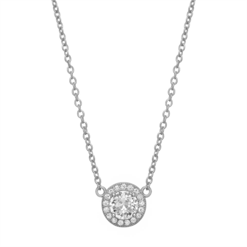 PRIMROSE 18k Gold Plated Cubic Zirconia Halo Necklace