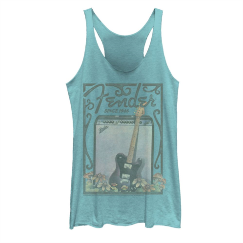 Licensed Character Juniors Fender Since 1946 Floral Poster Tank Top