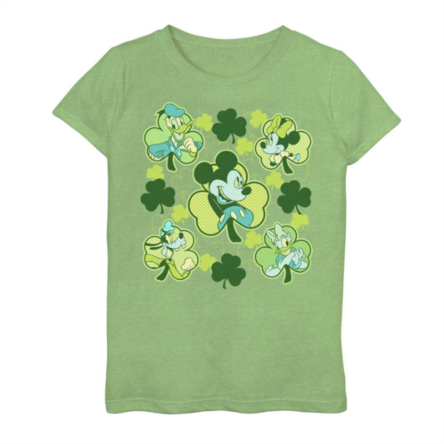 Disneys Mickey And Friends Girls 4-16 St. Patricks Day Clovers Graphic Tee