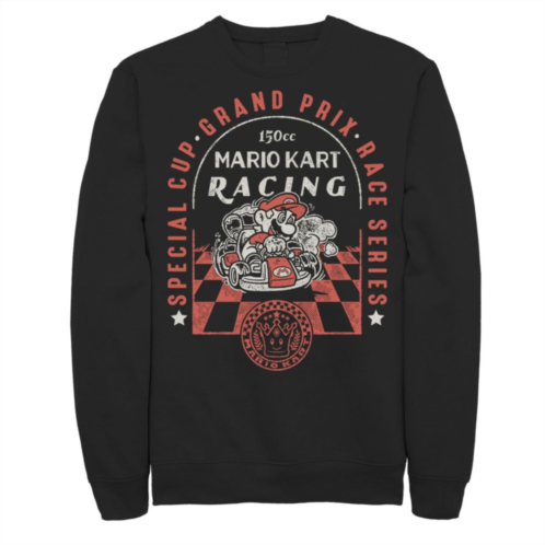 Licensed Character Mens Mario Kart Racing Special Cup Vintage Poster Sweatshirt