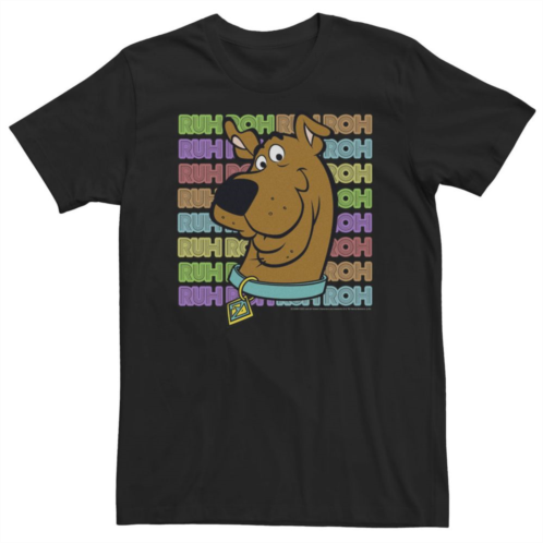 Licensed Character Big & Tall Scooby-Doo Ruh-Roh Neon Text Stack Tee