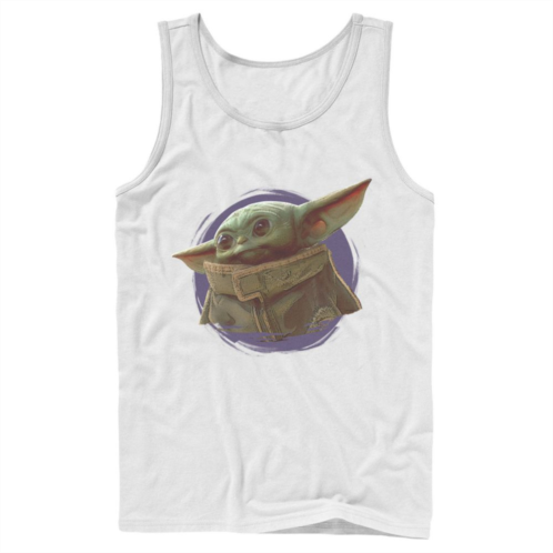 Licensed Character Mens Star Wars The Mandalorian The Child Purple Smoke Tank Top