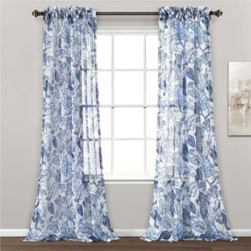 Lush Decor Cynthia Jacobean Sheer Window Curtain Set