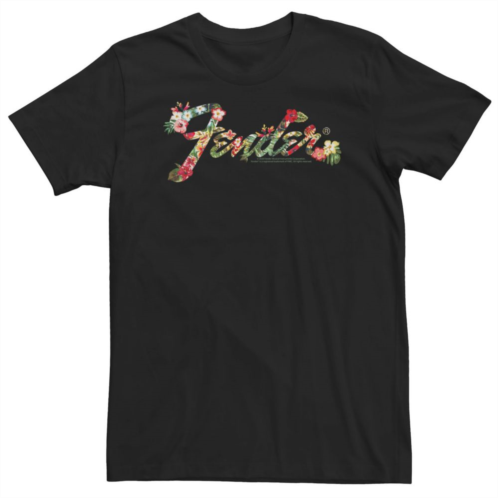 Licensed Character Big & Tall Fender Tropical Flower Logo Fill Tee