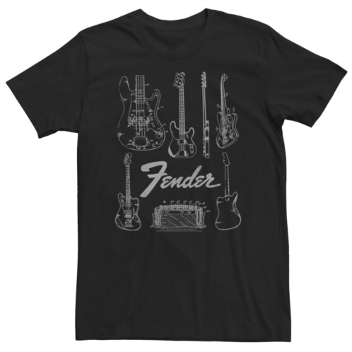 Licensed Character Big & Tall Fender Guitars & Amp Logo Tee