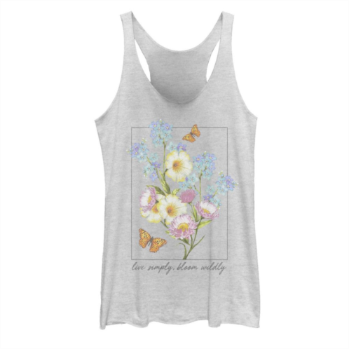 Unbranded Juniors Live Simply, Bloom Wildly Graphic Tank Top