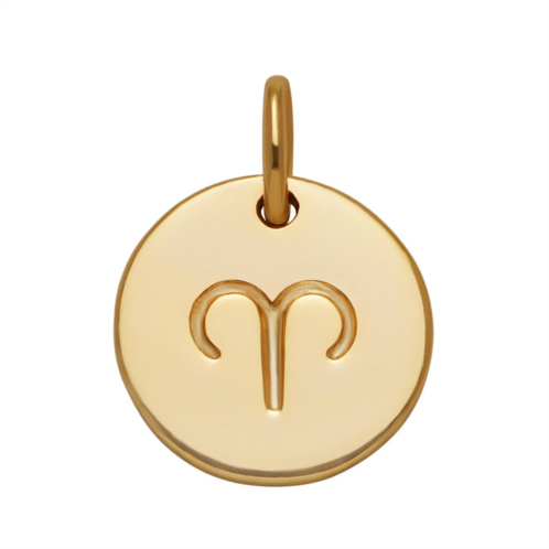 PRIMROSE 18k Gold Over Silver Etched Zodiac Disc Charm