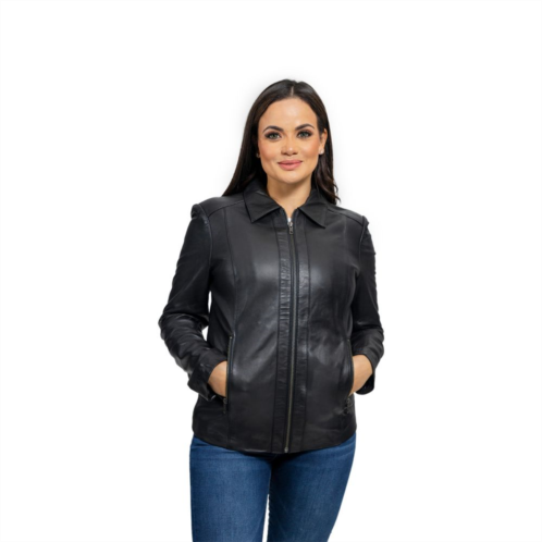Womens Whet Blu Patricia Leather Jacket