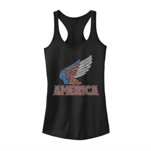 Unbranded Juniors Red, White, and Blue Wings America Tank Top