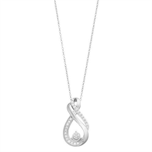 Diamond Brilliance Sterling Silver 1/4 Carat T.W. Diamond Teardrop Necklace