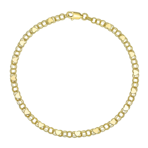 Unbranded 10k Gold 3.5 mm Heart Link Bracelet