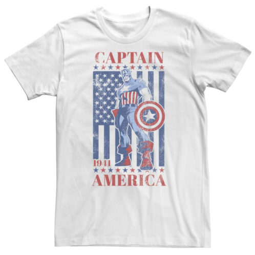 Big & Tall Marvel Captain America Vintage Flag 1941 Tee
