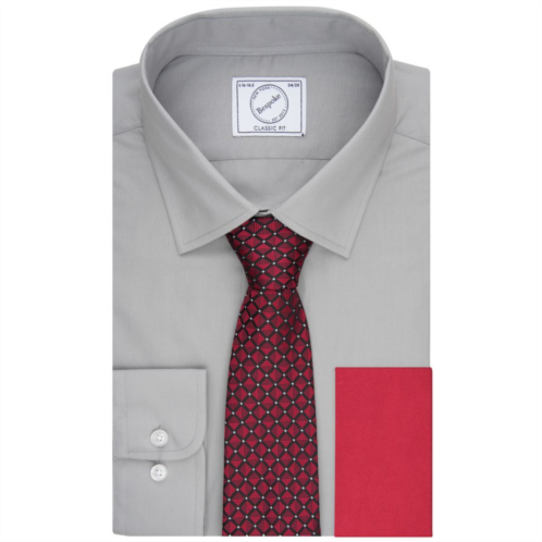 Mens Bespoke Classic-Fit Dress Shirt, Tie & Pocket Square Set