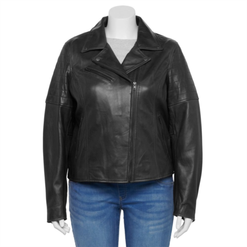 Plus Size Whet Blu Princess Lace-Up Leather Jacket