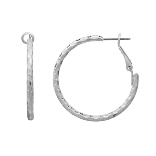 Sonoma Goods For Life Textured Silver Hoop Earrings
