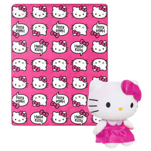 ENTERTAINMENT Hello Kitty Pink Kitty Pride Character Hugger Pillow & Silk Touch Throw Set