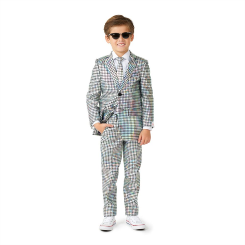 Boys 2-8 OppoSuits Metallic Disco Ball Party Jacket, Pants & Tie Suit Set